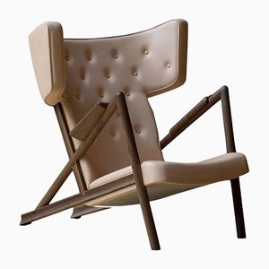Grasshopper Armchair in Wood and Leather by Finn Juhl
