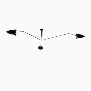 Mid-Century Modern Black Ceiling Lamp with 3 Rotating Arms by Serge Mouille