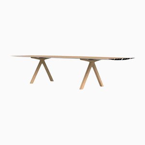 360 Large B Table in Laminated Aluminum with Wooden Legs by Konstantin Grcic