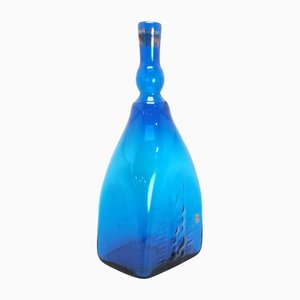 Botella Mid-Century grande de vidrio hecha a mano de Karol Holosko para Lednice Straight, años 70