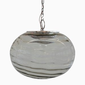 Lámpara colgante italiana de vidrio soplado, años 60