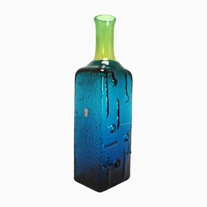 Large Mid-Century Hand Made Glass Bottle by Karol Holosko for Lednice Straight, 1970s
