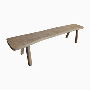 Solid Elm Bench with Natural Sandblasted Finish