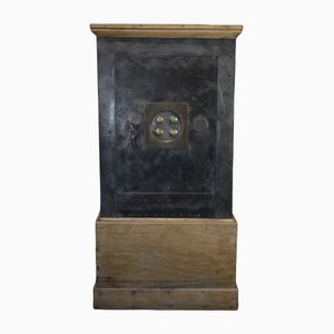 19th Century Riveted Metal & Oak Safe