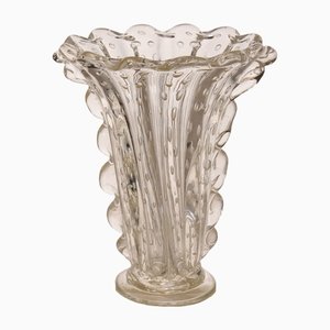 Art-Dèco Murano Kristallglas Vase von Ercole Barovier für Barovier & Toso