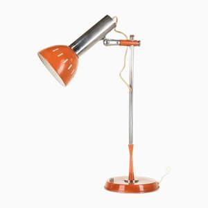 Modern Orange & Chromed Metal Table Lamp, 1970s