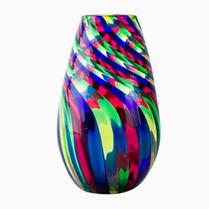 Jarrón Twister de cristal de Murano hecho a mano de Angelo Ballarin