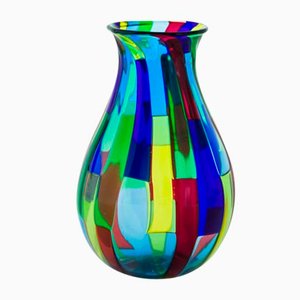 Handgefertigte Acquamarina Vase aus Muranoglas von Angelo Ballarin