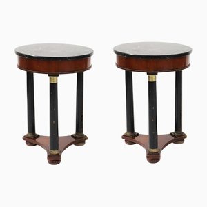 20th Century Empire Marble Gueridon Side Tables, Italy, Set of 2