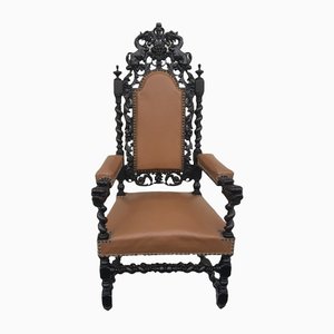 Antique Renaissance 19th Century Throne Chairs