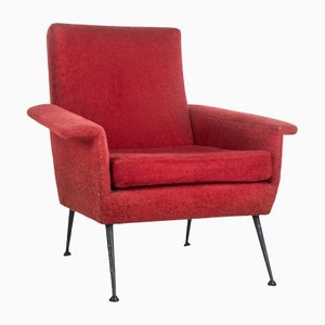 Vintage Red Fabric Armchair, 1970s