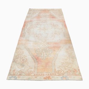 Turkish Handmade Wool Oushak Rug in Faded Orange