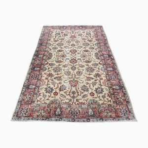 Turkish Handmade Wool Oushak Accent Rug with Floral Border