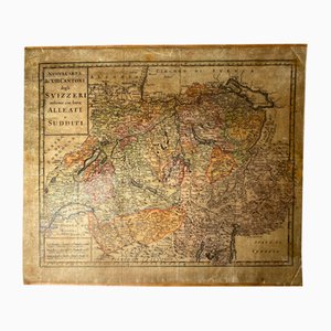 Historic Map of Switzerland with 13 Cantons
