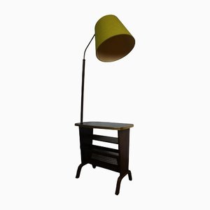 Floor Lamp with Table and Newspaper Holder, 1950s