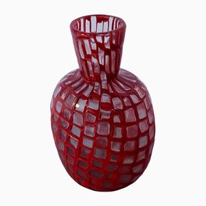 Vintage Red Murano Glass Vase by Tobia Scarpa for Venini, 1960