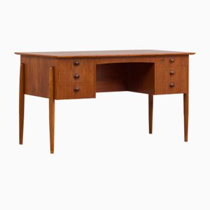 Scrivania esecutiva in teak con 6 cassetti