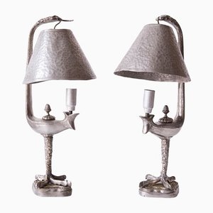 Antique Table Lamps, Set of 2