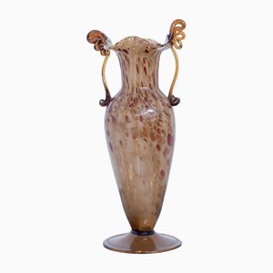 Vase Vintage en Verre de Murano Soufflé par Fratelli Toso, 1920s