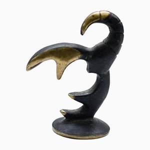 Figurine Signe du Zodiaque Scorpion en Laiton par Walter Bosse, 1950s