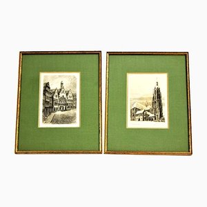 Frankfurt, 1800s, Engravings, Framed, Set of 2