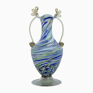 Jarrón vintage de cristal de Murano coloreado de Fratelli Toso, años 20