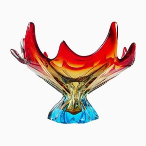 Mehrfarbige Sommerso Glasschale aus Muranoglas