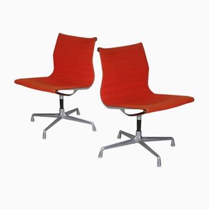 Orange Swivel Chairs by Charles & Ray Eames for Herman Miller, USA, 1970, Set of 2
