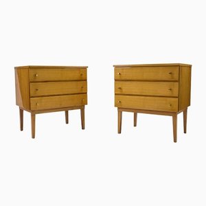 Comodini Mid-Century moderni in ottone e legno, anni '50, set di 2