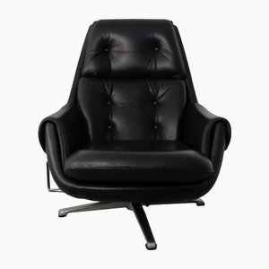 Adjustable Danish Leather Swivel Chair by Gustav Thams, 1960s