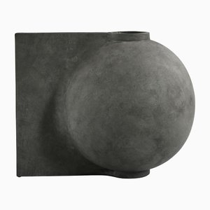 Dark Grey Big Offset Vase by 101 Copenhagen