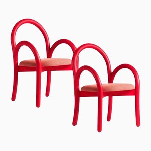 Goma Armchairs in Red by Made by Choice, Set of 2