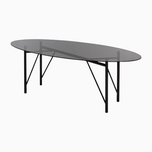 Nero Tubular Table in Oval Shape by Mentemano