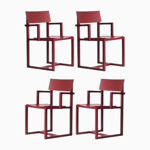 Burgundy Ernest Armchairs by Made by Choice, Set of 4