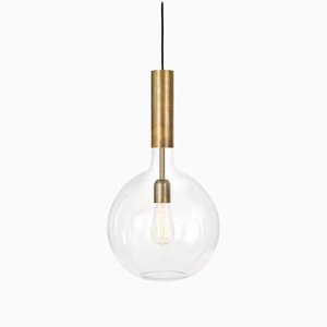 Brass & Clear Glass Rosdala Ceiling Lamp by Sabina Grubbeson for Konsthantverk Tyringe 1