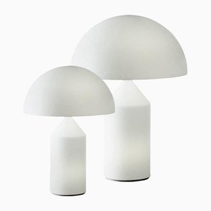 Large and Medium Glass Atollo Table Lamps by Vico Magistretti for Oluce, Set of 2