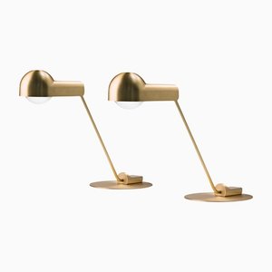Brass Domo Table Lamps by Joe Colombo for Karakter, Set of 2