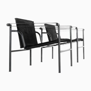 LC1 Chairs by Le Corbusier, Pierre Jeanneret & Charlotte Perriand for Cassina, Set of 2
