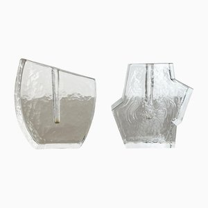 Brutalist German Rock Glass Vases from Peill and Putzler, 1970s, Set of 2