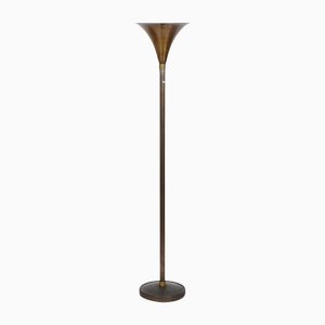 Italian Art Deco Bronzed Metal & Brass Floor Lamp by Pietro Chiesa, 1940s
