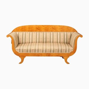 Biedermeier Swedish Antique Empire 19th Century Golden Birch Sofa