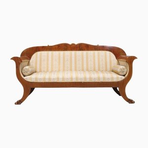 Biedermeier Swedish Antique Empire 19th Century Sofa with Lion Feet