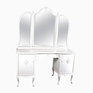 Antique Swedish Early 20th Century Gustavian Three Mirror Curved Dressing Table