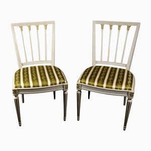 Gustavian Swedish 20th Century Leksand Gilt Dining Chair, Set of 2