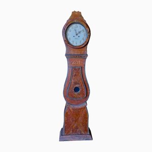 Antique Swedish Folk Art Brown Mora Clock, 1834