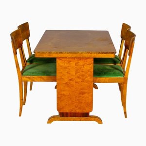 Art Deco Swedish Biedermeier Extendable Dining Table, 1930s