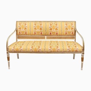 Late 19th Century Swedish Gustavian White Carved Sofa
