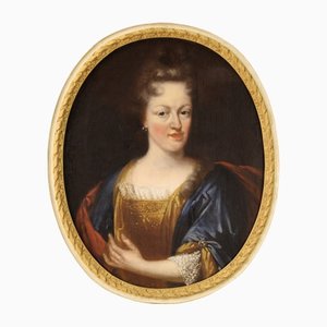 Portrait of a Noble Lady, 18th-Century, Oil on Canvas, Framed