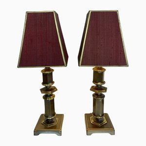 Mid-Century Duotone Brass Table Lamps, 1960s, Set of 2