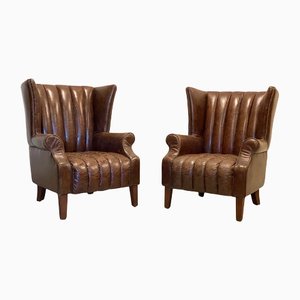 Leather Armchairs, 1980s, Set of 2